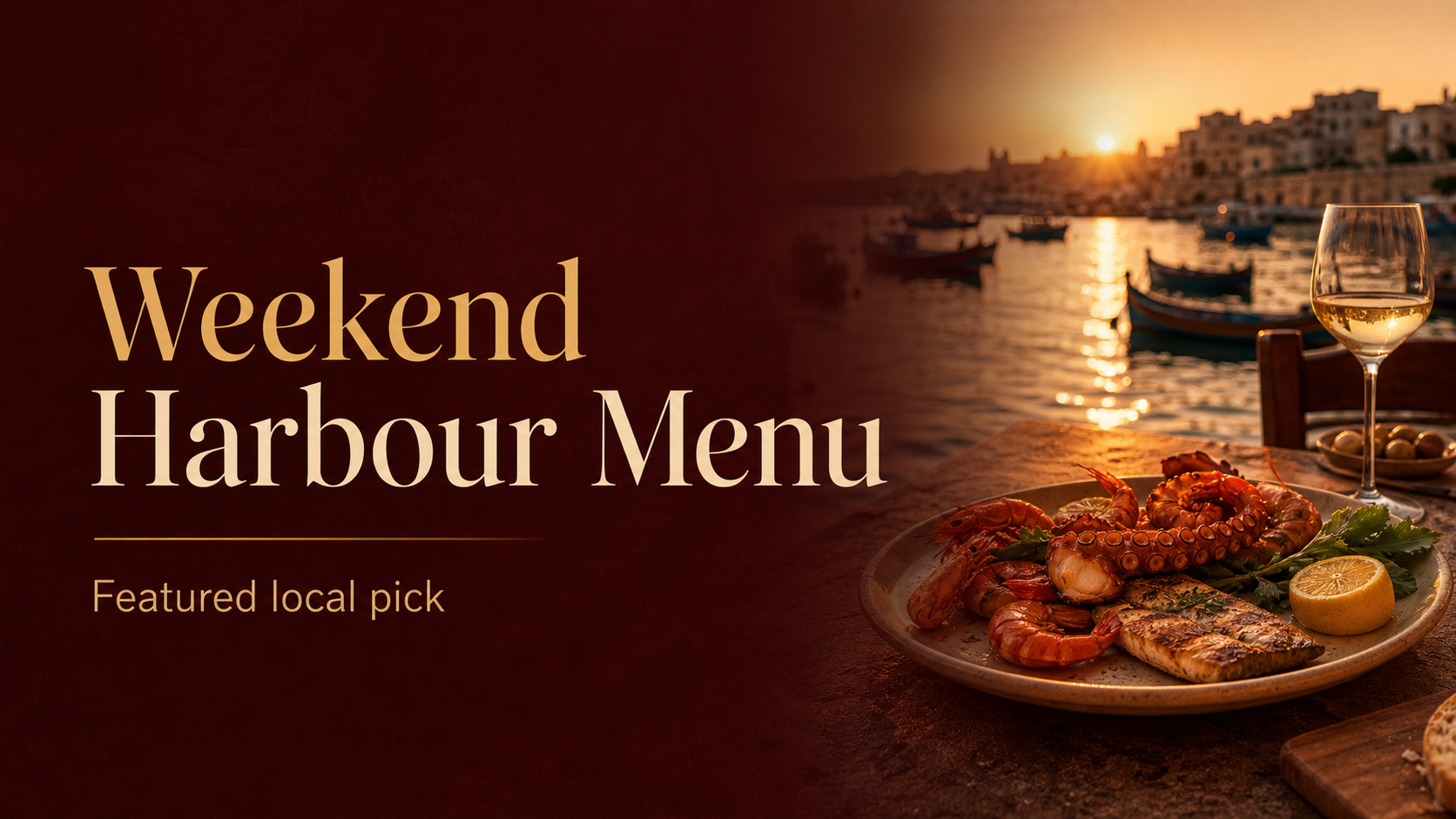 Weekend Harbour Menu featured local pick advertisement